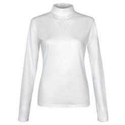 Koszulka jeździecka konkursowa damska EQUESTRIAN QUEEN Callie 25AW. Białe t-shirty damskie EQUESTRIAN QUEEN, m, bez wzorów, z koronki, eleganckie, bez kołnierzyka. Za 172.99 zł.