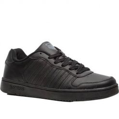 Buty do chodzenia damskie K-Swiss Court Palisades. Czarne obuwie sportowe damskie K-SWISS, bez wzorów, z materiału, trekkingowe. Za 159.00 zł.