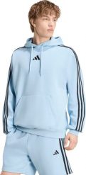 Adidas Bluza męska Essentials 3-Stripes Fleece Hoodie błękitna KY4170 M. Niebieskie bluzy męskie Adidas, m, bez wzorów, bez kaptura. Za 250.47 zł.