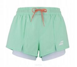 Spodenki do padla damskie Babolat Padel Short Perf. Zielone szorty sportowe damskie BABOLAT, l, bez wzorów, z elastanu, eleganckie, na fitness i siłownię. Za 179.99 zł.