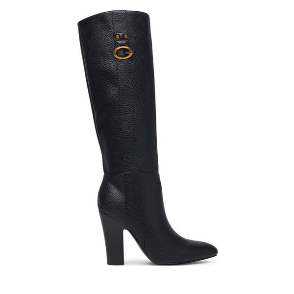 Kozaki Guess. Czarne kozaki damskie Guess, bez obcasa, na słupku. Za 824.99 zł.