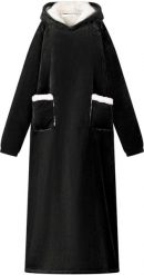 VidaXL Bluza-koc Czarny fleece i flanela. Czarne bluzy damskie vidaXL, bez wzorów, bez kaptura. Za 179.99 zł.