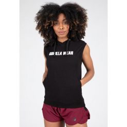 Virginia Bluza z kapturem bez rękawów - Czarny. Czarne bluzy damskie GORILLA WEAR, bez wzorów, z kapturem, na fitness i siłownię. Za 189.00 zł.
