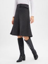 Marie Lund Damska spódnica midi z wełną Kobiety Sztuczne włókno szary marmurkowy, 36. Szare spódnice damskie Marie Lund, bez wzorów, z wełny, eleganckie, midi. Za 249.95 zł.