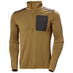 Bluza 1/2 zip Helly Hansen Lifa Merino. Brązowe bluzy męskie Helly Hansen, m, bez wzorów, bez kaptura. Za 638.50 zł.