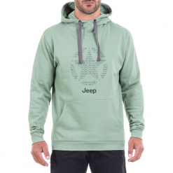 Bluza w kolorze jasnozielonym. Zielone bluzy męskie Jeep, z nadrukiem. W wyprzedaży za 114.95 zł.