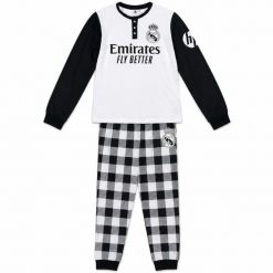 Real Madryt piżama męska czarno-biała. Białe piżamy męskie Real Madrid, m, bez wzorów, z bawełny, bez ramiączek, długie. Za 149.00 zł.