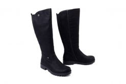 RIEKER TEX 78554-00 black, kozaki damskie. Czarne kozaki damskie Rieker, z wełny, bez obcasa, na obcasie. Za 449.90 zł.