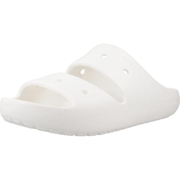 Sandały CROCS CLASSIC SANDAL V2 Biały. Białe klapki damskie Crocs, bez wzorów, z gumy, bez obcasa, bez zapięcia. Za 161.99 zł.