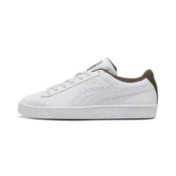 Recyklingowe Skórzane Trampki Puma Suede. Białe trampki męskie Puma, bez wzorów, z gumy, eleganckie, bez zapięcia. Za 435.50 zł.