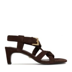 Sandały GINO ROSSI. Brązowe sandały damskie Gino Rossi, bez wzorów, bez obcasa, na słupku, bez zapięcia. Za 329.99 zł.