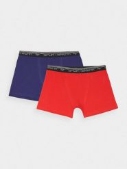 4F Bielizna bokserki (2-pack) męskie - granatowe XS. Niebieskia bokserki męskie 4f, m, bez wzorów, z bawełny. W wyprzedaży za 49.99 zł.