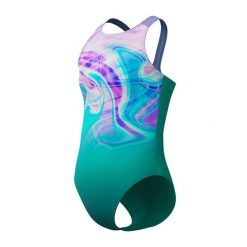 Strój kąpielowy jednoczęściowy na basen dziewczęcy Speedo Digital. Brązowe stroje kąpielowe dla dziewczynek Speedo, bez wzorów, z elastanu. Za 151.98 zł.