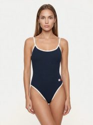 Tommy Hilfiger Body UW0UW06275 Granatowy Slim Fit. Niebieskie bluzki damskie Tommy Hilfiger, m, bez wzorów, z syntetyku, bez kołnierzyka, bez ramiączek. Za 249.99 zł.