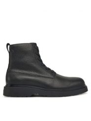 Calvin Klein Trzewiki Combat Ess Lace Up Zip Boot Lth YM0YM01373 Czarny. Czarne botki męskie Calvin Klein, bez wzorów, ze skóry, bez zapięcia. Za 559.99 zł.