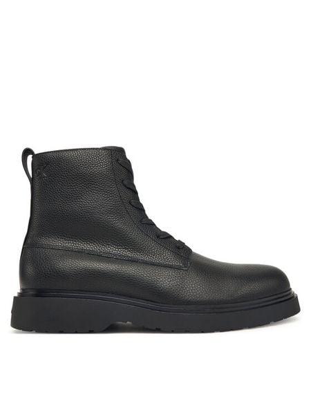 Calvin Klein Trzewiki Combat Ess Lace Up Zip Boot Lth YM0YM01373 Czarny. Czarne botki męskie Calvin Klein, bez wzorów, ze skóry, bez zapięcia. Za 429.99 zł.