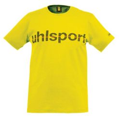 Koszulka promocyjna Uhlsport Essential. Żółte koszulki sportowe męskie Uhlsport, xl, bez wzorów, z bawełny, bez kołnierzyka, bez ramiączek. Za 95.00 zł.