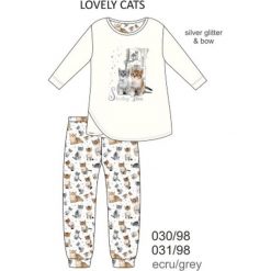Piżama dziewczęca DR 030/98 Lovely cats Ecru r. 104. Szare bielizna dla chłopców Cornette. Za 52.67 zł.