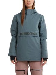 Kurtka Logo Fundango Birch dla kobiet. Zielone kurtki snowboardowe damskie Fundango, m, bez wzorów, z materiału, długie, bez kaptura, narciarskie. Za 499.00 zł.