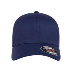 Czapka Baseballowa Z Wełny. Niebieskie czapki i kapelusze damskie FLEXFIT, bez wzorów, z wełny. Za 87.99 zł.