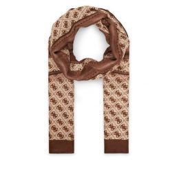 Szal Guess. Brązowe szaliki i chusty damskie Guess, z aplikacjami. Za 199.99 zł.