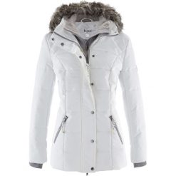 Kurtka zimowa 2 w 1 bonprix biel wełny. Białe kurtki damskie bonprix, na zimę, bez wzorów, z wełny, bez kaptura. Za 239.99 zł.