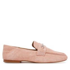 Mokasyny MICHAEL Michael Kors. Czerwone mokasyny damskie MICHAEL Michael Kors, ze lnu. Za 439.99 zł.