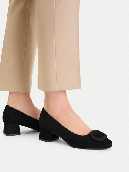 Lasocki Czółenka CEO-HY7165-1 Czarny. Czarne czółenka damskie Lasocki, bez wzorów, bez obcasa, bez zapięcia. Za 239.99 zł.