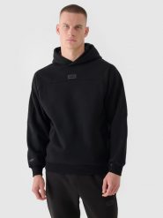 4F Bluza dresowa nierozpinana z kapturem męska 4F x Robert Lewandowski - czarna S. Czarne bluzy męskie 4f, m, z aplikacjami, z bawełny, z kapturem. W wyprzedaży za 139.99 zł.