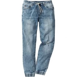 Dżinsy ze stretchem i gumką w talii Slim Fit Straight bonprix niebieski. Niebieskie jeansy męskie bonprix. Za 89.99 zł.