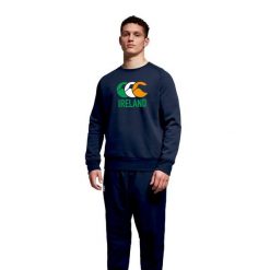 Bluza Canterbury Club Crew. Niebieskie bluzy męskie CANTERBURY, bez wzorów, z dresówki, bez kaptura. Za 335.00 zł.