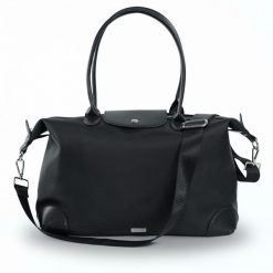 Nylonowa Torba damska shopper Solier FB48 Lestia czarna. Czarne torebki shopper damskie bez wzorów, z nylonu, eleganckie, na ramię, duże, bez dodatków. Za 152.00 zł.