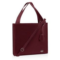 Shopperka skórzana BETLEWSKI TWB-DOL-50 BORDO. Czerwone torebki do ręki damskie bez wzorów, ze skóry, bez dodatków. Za 379.99 zł.