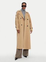 Weekend Max Mara Płaszcz wełniany Natale 2425016021 Beżowy Regular Fit. Brązowe płaszcze damskie Weekend Max Mara, na zimę, bez wzorów, z wełny, bez kaptura. Za 2,969.00 zł.