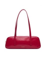 Calvin Klein Torebka Foil Logo Glossy Bauletto LV04F3638G Czerwony. Czerwone torebki do ręki damskie Calvin Klein, bez wzorów, ze skóry, bez dodatków. Za 489.99 zł.