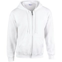 Bluza z kapturem i zamkiem błyskawicznym Gildan Heavy Blend™. Białe bluzy męskie Gildan, m, bez wzorów, z kapturem. Za 190.50 zł.