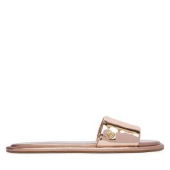 Klapki LOVE MOSCHINO. Czerwone klapki damskie Love Moschino, bez wzorów, bez obcasa. Za 809.99 zł.