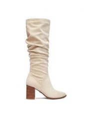 Nine West Kozaki CEO-BASZIRA-01 Écru. Kozaki damskie Nine West, z materiału, bez obcasa, na słupku. Za 299.99 zł.