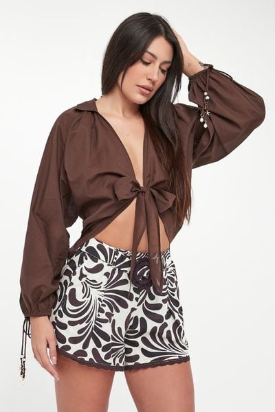 Koszula damska wiązana TWINSET U&B. Koszule damskie Twinset U&B, m, bez wzorów, bez kołnierzyka, bez ramiączek. Za 839.00 zł.
