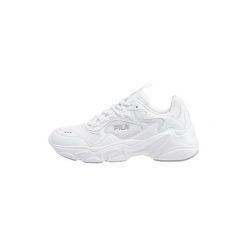Sneakersy damskie Fila Collene. Białe obuwie sportowe damskie Fila, bez wzorów, z materiału, trekkingowe. Za 269.00 zł.