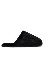 Calvin Klein Kapcie Home Slipper Fur Aop HW0HW03218 Czarny. Czarne kapcie damskie Calvin Klein, bez wzorów, z materiału. Za 249.99 zł.