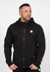 Leon Bluza z kapturem zapinana na suwak - Czarny. Czarne bluzy męskie GORILLA WEAR, l, bez wzorów, z bawełny, z kapturem. Za 356.00 zł.