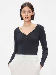 Lee Bluzka 112341572 Czarny Slim Fit. Czarne bluzki damskie Lee, s, bez wzorów, z syntetyku, bez kołnierzyka, bez ramiączek. Za 109.99 zł.