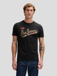 MESKA KOSZULKA LEE JEANS TEE BLACK 112376474. Czarne t-shirty męskie Lee, s, bez wzorów, z jeansu, bez kołnierzyka. Za 79.99 zł.