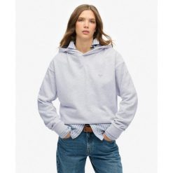 Bluza z kapturem Studios. Niebieskie bluzy damskie Superdry., bez wzorów, z kapturem. W wyprzedaży za 282.45 zł.