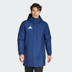 Kurtka Entrada26 Stadium. Niebieskie kurtki męskie Adidas, bez wzorów, z poliesteru, klasyczne, bez kaptura. Za 282.99 zł.