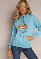 Jasnoniebieska Bluza Kangurka z Nadrukiem i Kapturem Uvella. Niebieskie bluzy damskie Renee, l, bez wzorów. Za 79.99 zł.