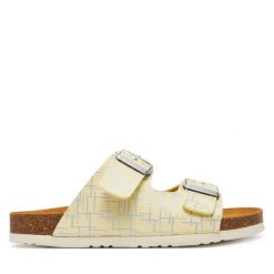 Klapki Dr. Brinkmann. Żółte klapki damskie Dr. Brinkmann, bez wzorów, bez obcasa. Za 179.99 zł.