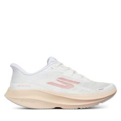 Buty do biegania Skechers. Białe obuwie sportowe damskie Skechers, bez wzorów, do biegania. Za 499.99 zł.