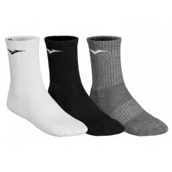 Skarpety Treningowe Unisex Dla Dorosłych Do Połowy Łydki (zestaw 3 Sztuk). Białe skarpety męskie Mizuno, bez wzorów. Za 85.99 zł.